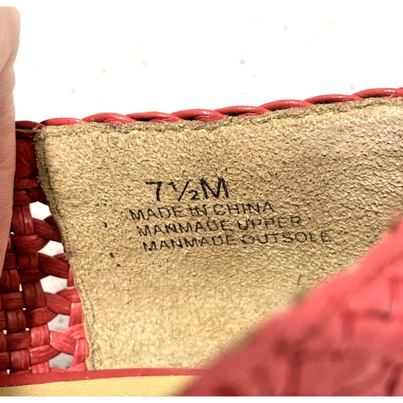 Talbots Pink Ballet Flats Woven Faux Leather Casual Shoes Bow Details US 7.5M - Picture 8 of 10